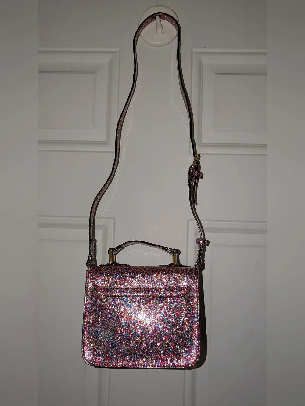 Kate Spade Kid's Glitter Scout Mini Crossbody Bag Pink Multi VGUC